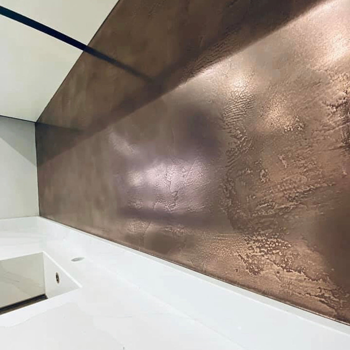 liquid copper metal splash back