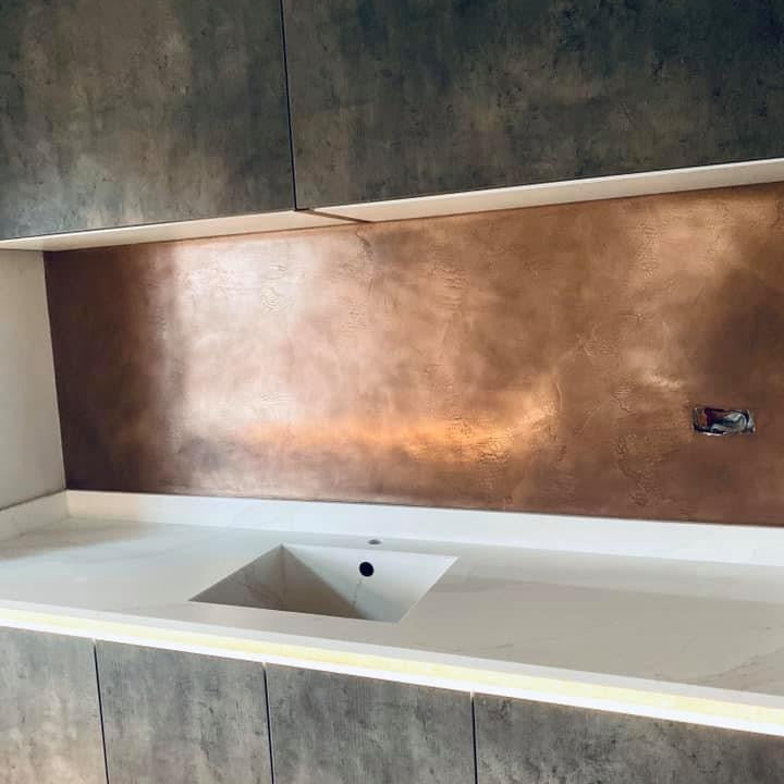 copper metal wall finish