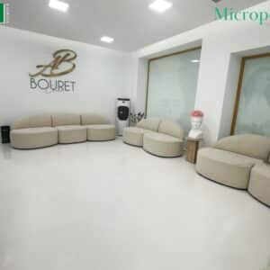 Micropox microcment floor in a business