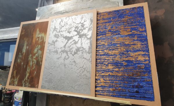 Introductory to Venetian Plaster Course examples made by the class