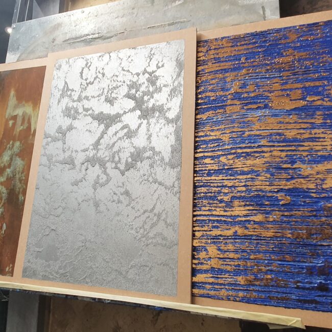 Introductory to Venetian Plaster Course examples made by the class